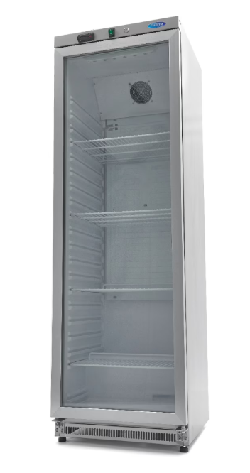 Frigider cu usa de sticla, inox, 400 litri, 372W [1]