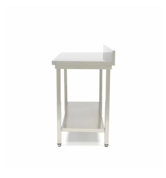 Masa din inox cu rebord si polita 140x70 cm [3]