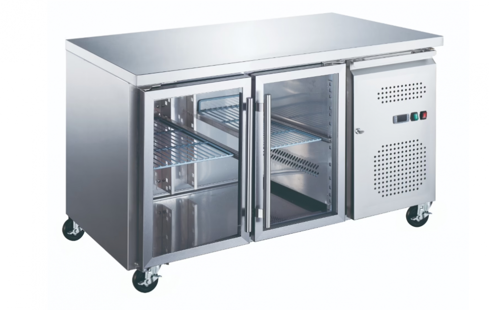 Masa rece cu 2 usi de sticla 136x86 cm, inox, 261W [1]