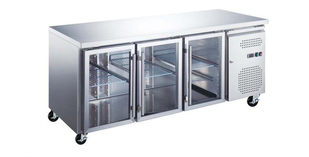 Masa rece cu 3 usi de sticla 180x86 cm, inox, 280W [1]