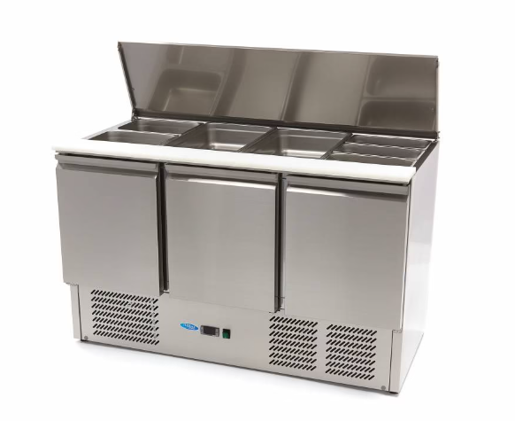 Saladeta/masa rece din inox cu 3 usi 400 litri [2]
