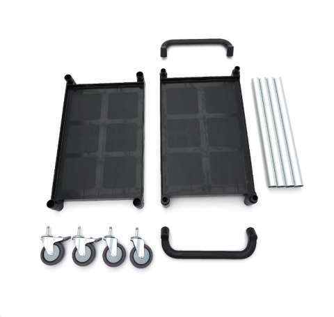 Carucior de servire din plastic cu 2 rafturi, 86.5x42.5x93 cm [5]