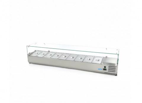 Refrigerare - Vitrina frigorifica de sticla 9 x GN 1/3 200x44 cm