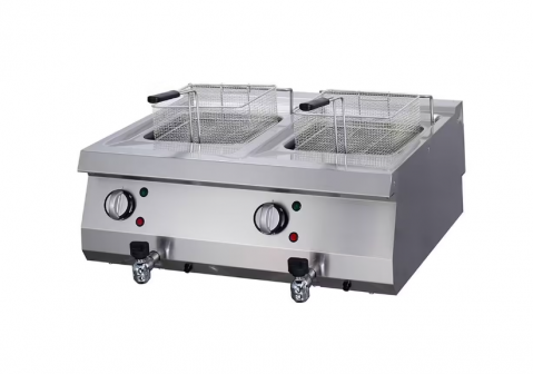 Friteuze - Friteuza cu 2 cosuri si robinet de scurgere, 12 litri