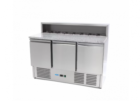 Mese reci - Masa rece pentru pizza cu vitrina si 3 usi, 137x110 cm