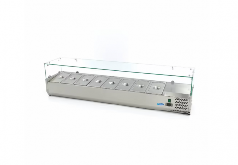 Refrigerare - Vitrina frigorifica de sticla 8 x GN 1/3 180x44 cm
