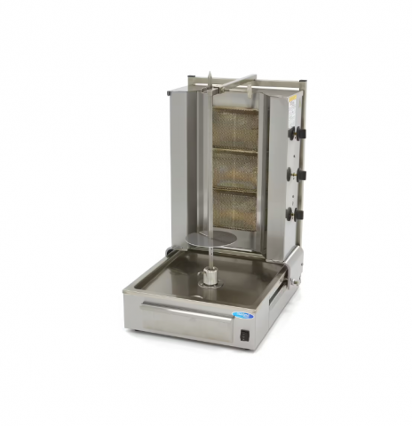 Aparate profesionale kebab/shaorma - Aparat de kebab/shaorma pe gaz cu 3 arzatoare, 40 kg de carne