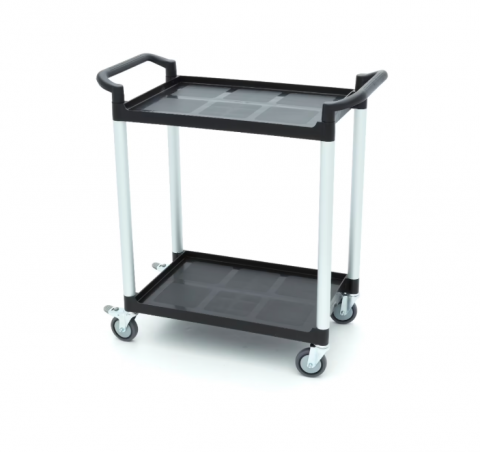 Carucioare de servire - Carucior de servire din plastic cu 2 rafturi, 86.5x42.5x93 cm