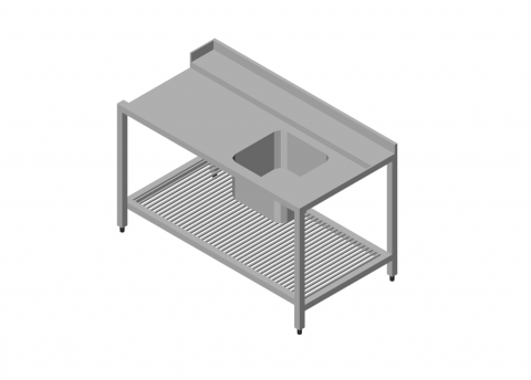 Chiuvete inox - Chiuveta din inox 190x75 cm, dreapta cu raft de depozitare