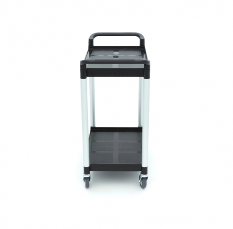 Carucior de servire din plastic cu 2 rafturi, 86.5x42.5x93 cm [2]