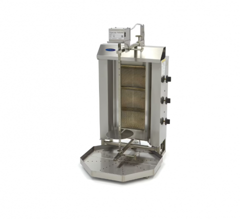 Aparate profesionale kebab/shaorma - Aparat de kebab/shaorma pe gaz cu 3 arzatoare, 30 kg de carne