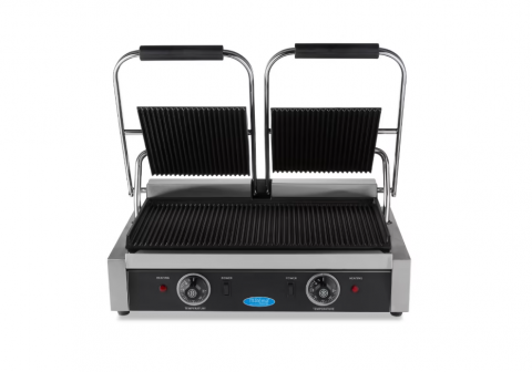 Grill electric dublu panini striat 20 cm, 1800W [1]