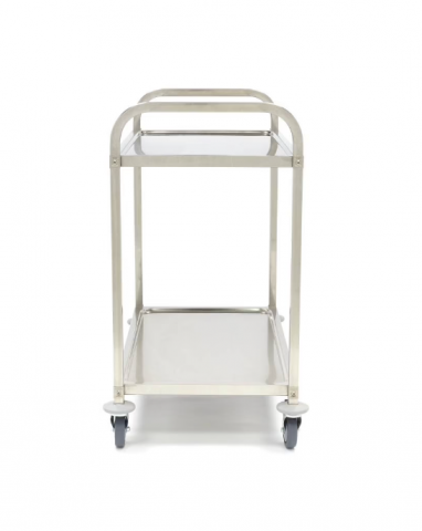 Carucior de servire din inox cu 2 rafturi, 94x51x95 cm [2]