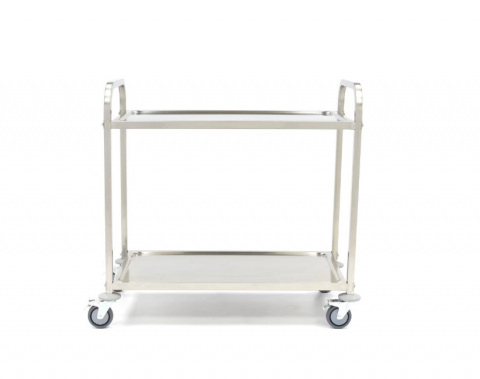 Carucior de servire din inox cu 2 rafturi, 94x51x95 cm [1]