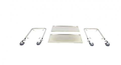 Carucior de servire din inox cu 2 rafturi, 94x51x95 cm [3]