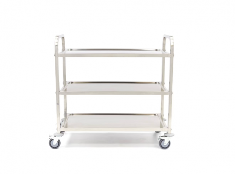 Carucior de servire din inox cu 3 rafturi, 94x51x95 cm [1]