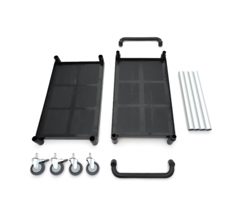 Carucior de servire din plastic cu 2 rafturi, 103x50.5x96 cm [5]
