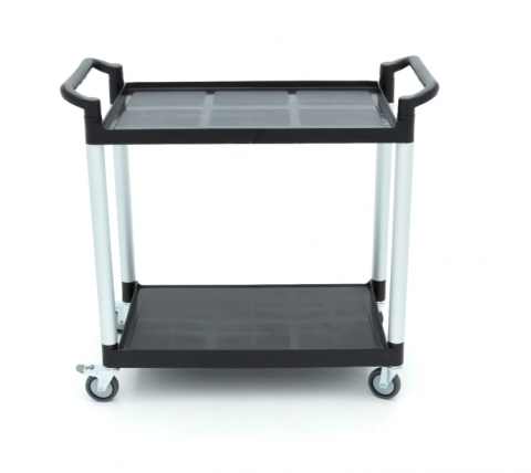 Carucior de servire din plastic cu 2 rafturi, 103x50.5x96 cm [1]