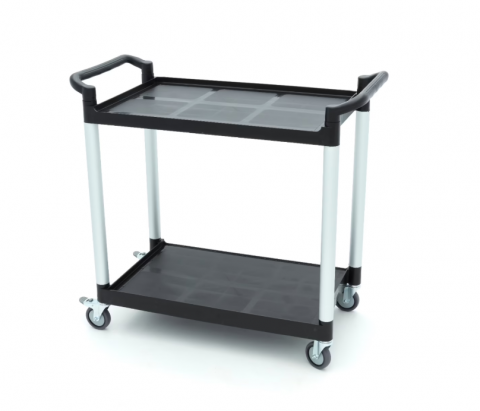 Carucioare de servire - Carucior de servire din plastic cu 2 rafturi, 103x50.5x96 cm