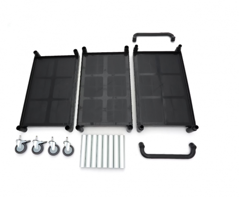 Carucior de servire din plastic cu 3 rafturi, 103x50.5x96 cm [5]