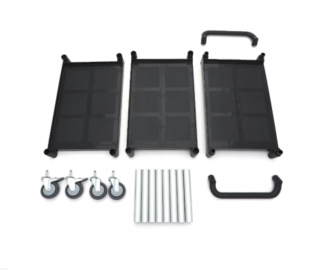 Carucior de servire din plastic cu 3 rafturi, 86.5x42.5x93 cm [5]