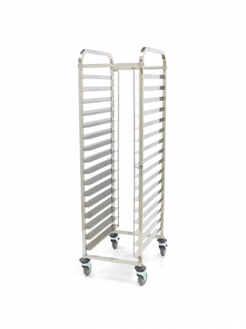 Carucioare pentru tavi - Carucior din inox pentru tavi, potrivit pentru 16 x GN 1/1 (60 x 40 cm)
