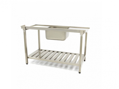 Chiuveta din inox 160x75 cm, dreapta cu raft de depozitare [1]