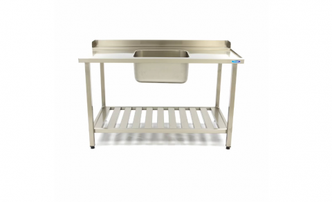 Chiuveta din inox 160x75 cm, dreapta cu raft de depozitare [2]