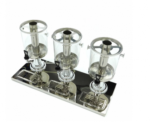 Dozator de bauturi din inox cu tub de racire, capacitate 3x8 litri [5]