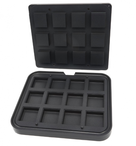 Forme de tarta - Forma de tarta patrata 72/62 mm - 12 bucati