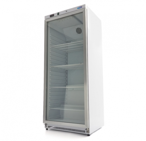 Frigidere profesionale - Frigider cu usa de sticla, alb, 600 litri, 462W