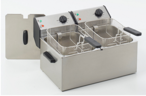 Friteuze - Friteuza electrica profesionala cu 2 cosuri , 5 litri