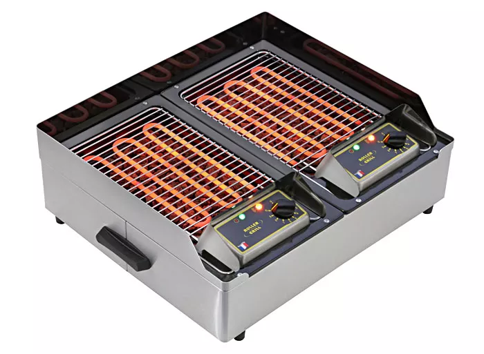 Gratare profesionale - Gratar electric cu roca vulcanica, dublu, 2x2.5 kW