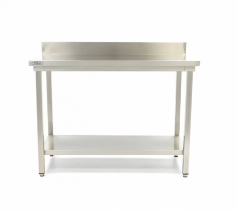 Masa din inox cu rebord si polita 100x70 cm [1]