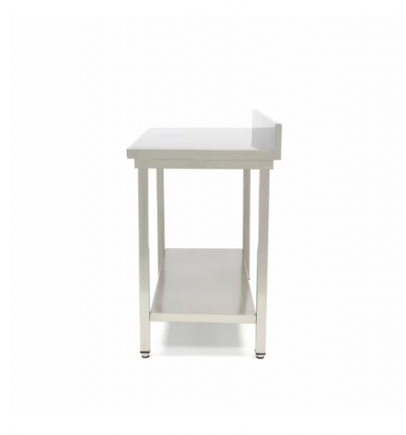 Masa din inox cu rebord si polita 140x70 cm [2]