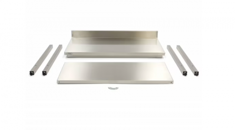 Masa din inox cu rebord si polita 140x70 cm [3]