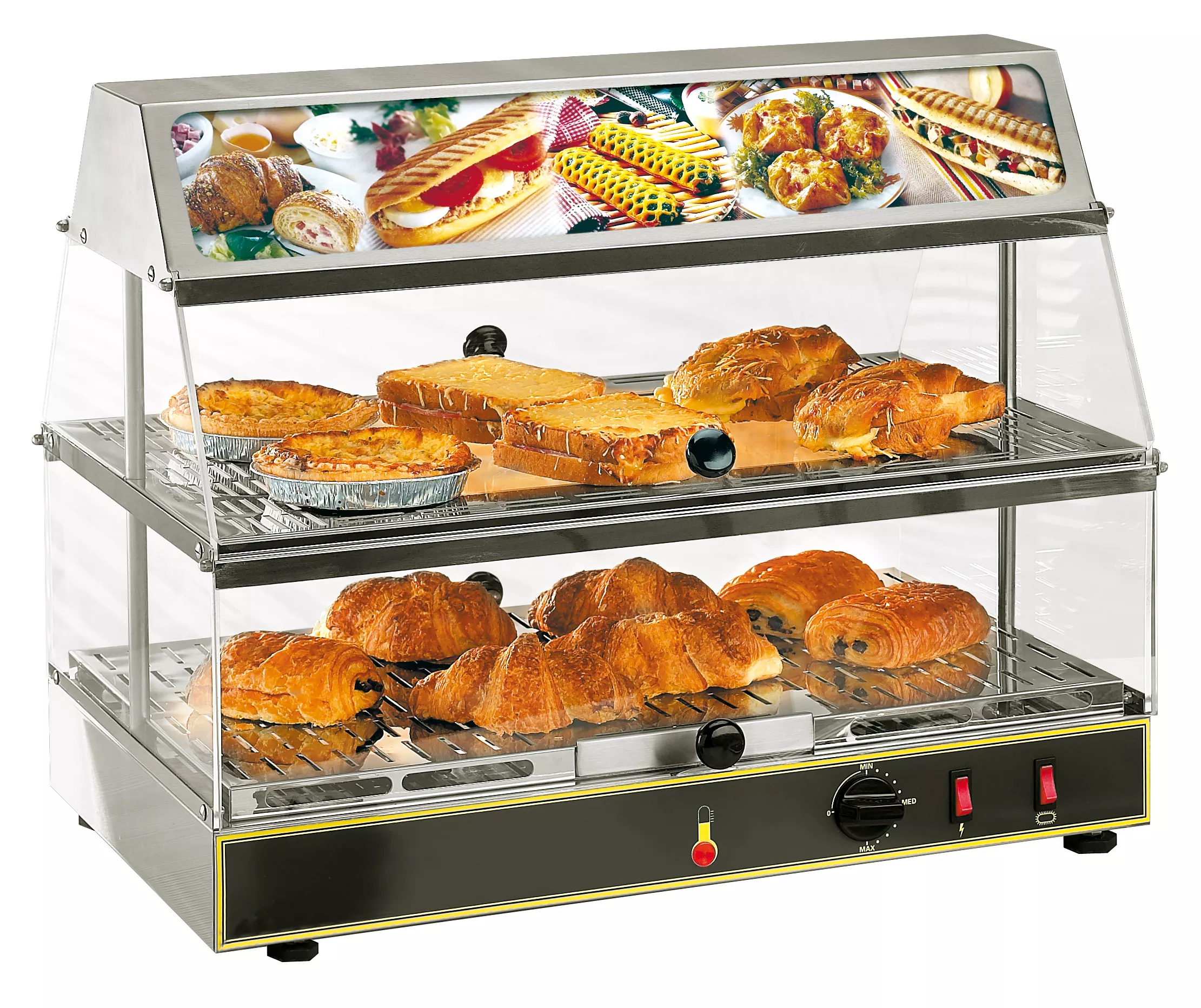 Vitrine calde - Vitrina calda cu 2 rafturi, 60x48 cm