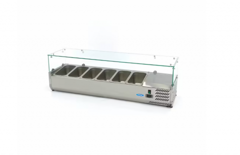 Vitrina frigorifia de sticla 6 x GN 1/3 140x44 cm [2]