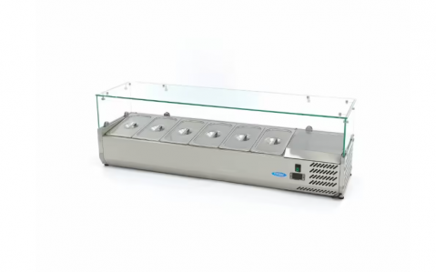Vitrine frigorifice - Vitrina frigorifia de sticla 6 x GN 1/3 140x44 cm