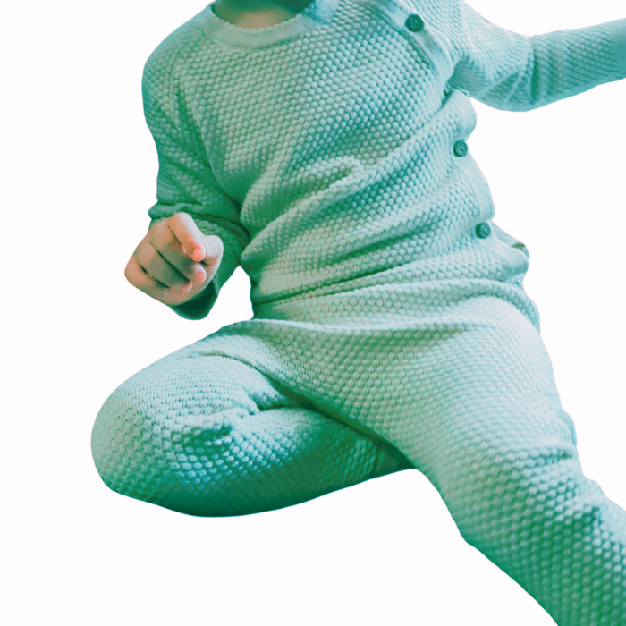 Set tricotat pentru copii din bumbac crem HAPPY [4]