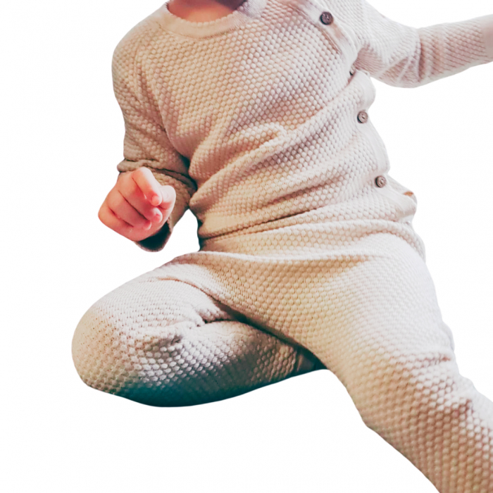 Set tricotat pentru copii din bumbac crem HAPPY [3]