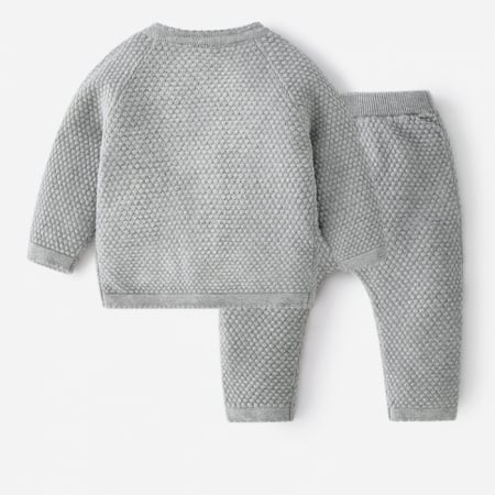 Set tricotat pentru copii din bumbac crem HAPPY [2]