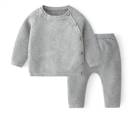DIVA KIDS - Set tricotat pentru copii din bumbac crem HAPPY