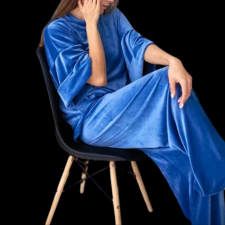 Trening catifea albastru oversized ANGELINA [1]