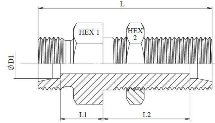 Fiting drept cu montaj panou filet exterior metric metric (variante multiple) [2]