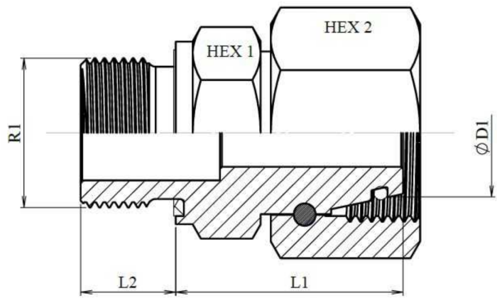 Fiting masiv cu filet ext int metric metric (variante multiple) [2]