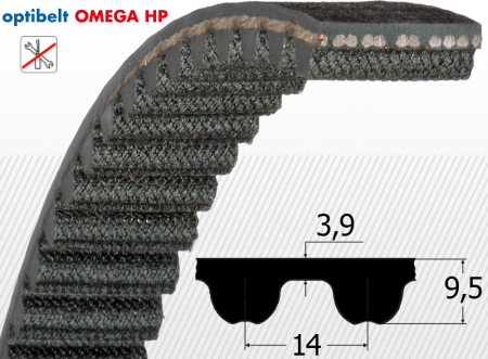 COMPONENTE INDUSTRIALE - Curea HTD 14M 1890-40 (z=135) Optibelt High Load