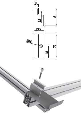 profiluri din aluminiu - Agrafe de capat (variante multiple)