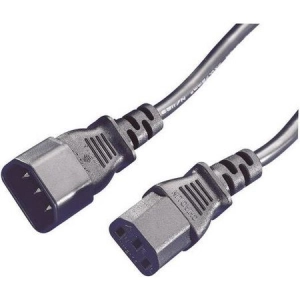 Electronice - Cablu alimentare IEC, C13 mama, IEC C14 tata 1m, negru, PVC, 3x0,75mm2, 10A