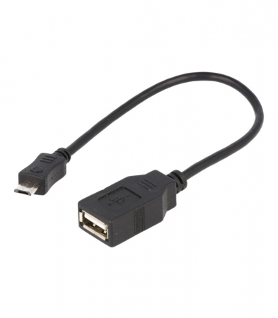 Cabluri mufate si conectori - Cablu USB A soclu la USB B, micro mufa, 20 cm